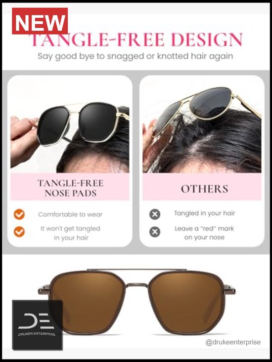 Polarized Aviator Sunglasses with UV400 Protection for Women main image 6